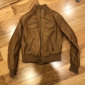 Charlotte Russe faux leather brown jacket